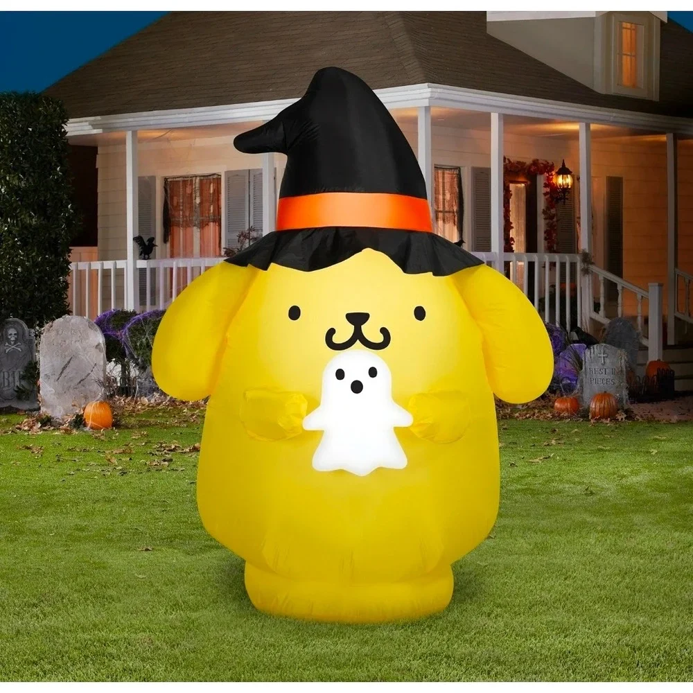 Hello Kitty Friends Pompompurin Halloween Inflatable 5 ft Ghost blow Up Gemmy - Picture 5 of 5